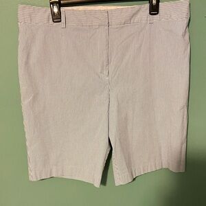 Attention Women's Pinstripe Shorts - White and Blue